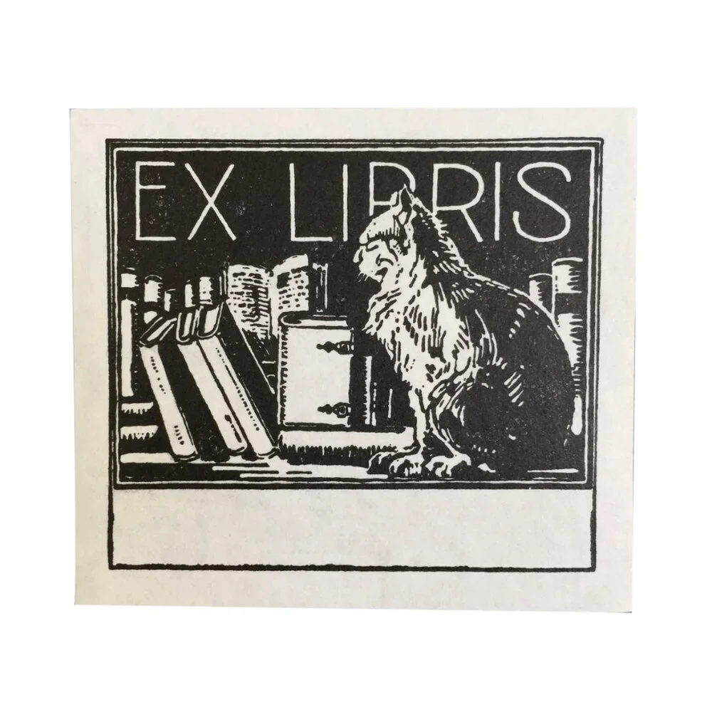 40 Letterpress Cat Ex Libris Bookplates NEW Book Reader Gift